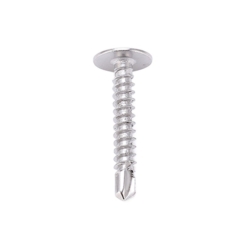100Pcs Self Drilling Screw M4.2x25 Round Washer Stainless Steel Fastener