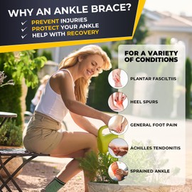 NeoTech Care Ankle Support Brace - Breathable - Men, Women, Right or Left (Green Color, Size M, 1 Pair)