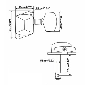 Swhmc Tune-O-Matic Bridge and Tailpiece Studs Set for LP Electric Guitar Replacement Parts, with 3L3R Guitar Locking Tuners and 2pcs Strap Buckles (Golden)