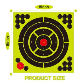 25 Packs Adhesive Shooting Targets with Repair Pasters,8x8 Inch Highly Visible Instant Feedback Splatter Targets,Reactive Shooting Targets for Gun-Pistol,Rifle,Airsoft,Pellet Gun,Air Rifle