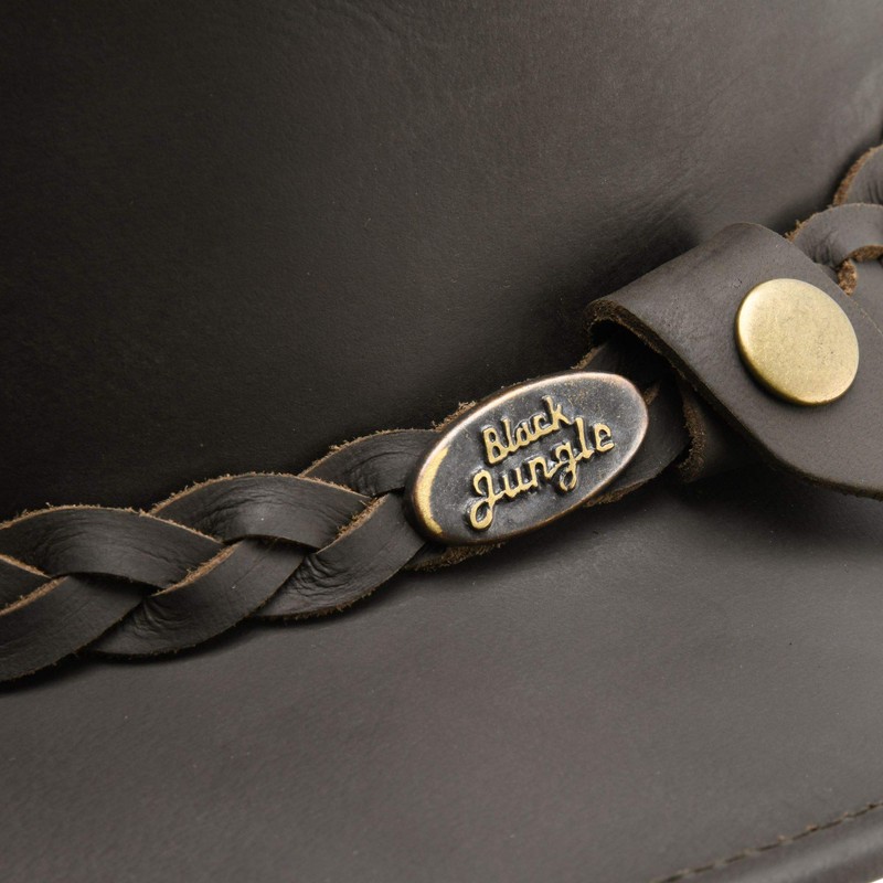 Black Jungle Sorrento Leather Western Hat Made of Best Full