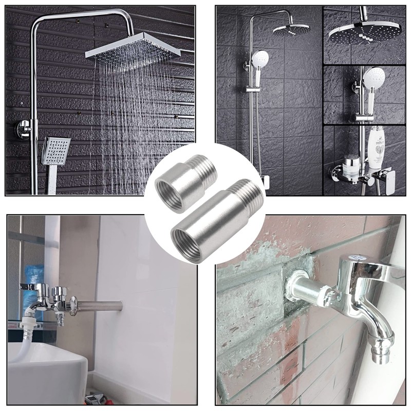 Rrina 304 Stainless Steel Shower Head Extension Arm G1/2 Male