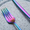 Kyraton Rainbow Cutlery Set 24 Pieces, Stainless Steel Flatware Set,