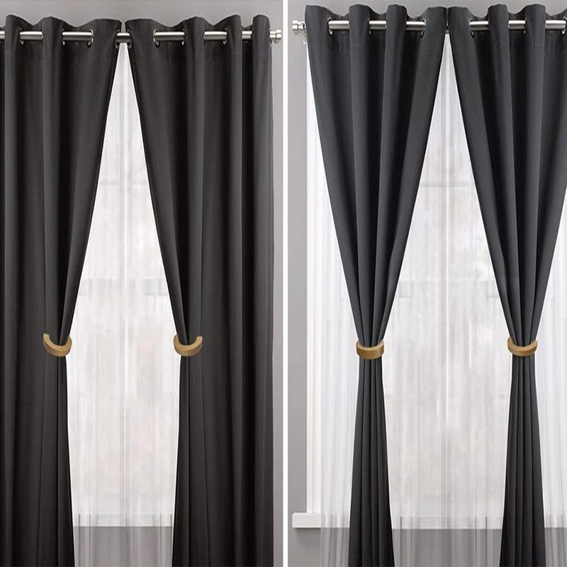 DFsucces Set of 2 Magnetic Wooden Ring Shaped Curtain Tiebacks