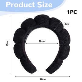 Yamobi Wolken Soft Hair Band, Spa Headbands for Washing, Ideal for Make-Up and Spa Days, Make Up, Shower Hair Accessories for Home and Salons (Black)
