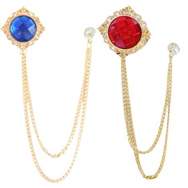 Brooches and pins for women,Brooch for men,Vintage patterns Brooch Pins,Brooch for men suit,Husband Boyfriend Valentine's Day Anniversary Birthday Gift(Gold Red)