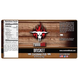 Gourmet Brisket Seasoning | Brisket Rub for Smoker or Grill | No Artificial Flavors | No MSG added | Runnin’ Wild Foods, 6.4 ounces
