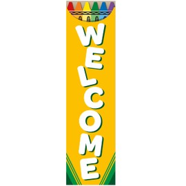 Eureka Crayola Welcome Vertical Classroom Banner for Teachers, 12" x 45"