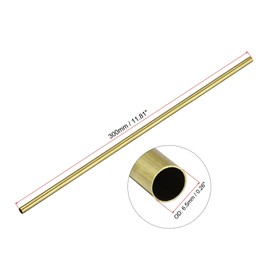 sourcing map Brass Round Tube 6.5mm OD 0.25mm Wall Thickness 300mm Length Pipe Tubing 3 Pcs