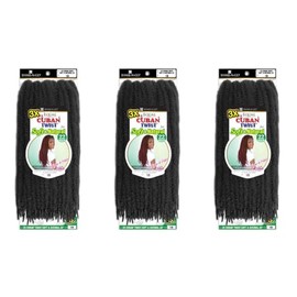 SHAKE-N-GO 3x Cuban Twist Soft & Natural 22" (3-PACK) (TWO-TONE MEDIUM AUBURN T30)