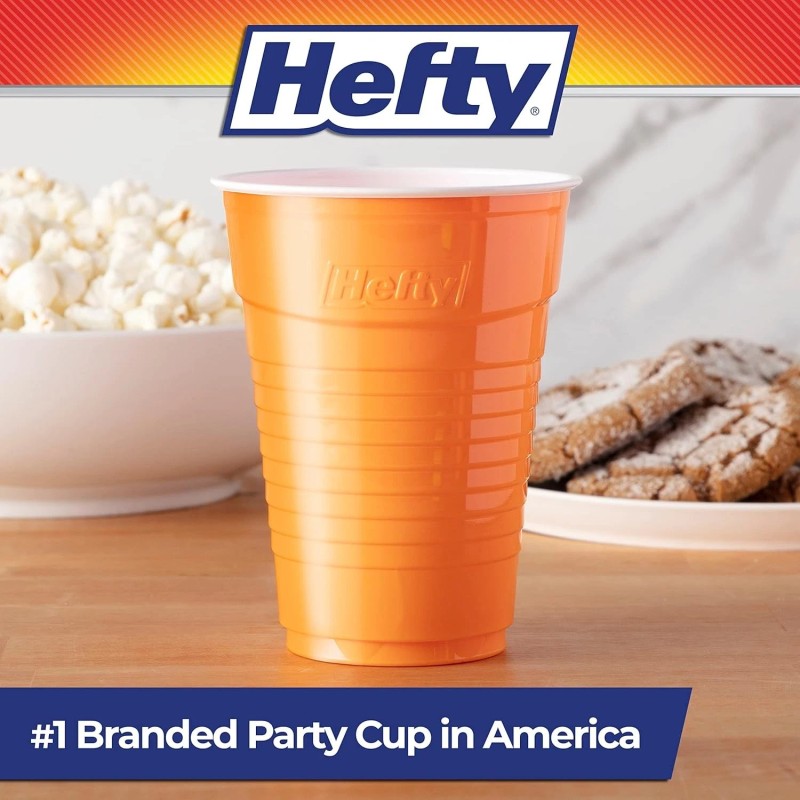 Hefty Party On 16oz Disposable Plastic Cups Assorted Colors 100