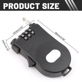 KYLOS Bicycle lock, e-scooter lock, cable lock, with 3 number discs, 100 cm steel cable, for bicycles, motorcycles, luggage etc.