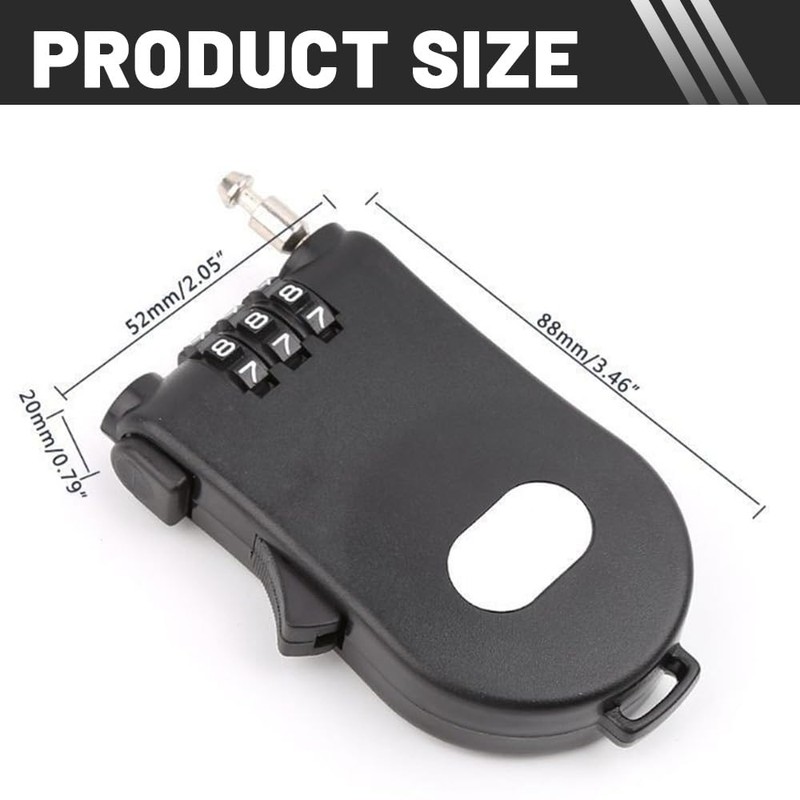 KYLOS Bicycle lock, e-scooter lock, cable lock, with 3 number