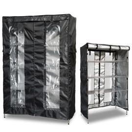 Hadisi Waterproof Shelf Cover,Heavy Duty Dustproof Storage Wire Shelving Unit Cover,Display Rack Cover with Zipper and Perspective Window(Black,Fits 36" W x 18" D x 72" H Shelf).