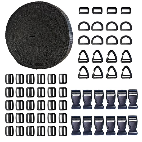 Buckles and Straps Set (3/4-Inch): 20 Yards of Polypropylene Fiber