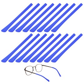 TIXIPEM Soft Glasses Ear Cushion [8 Pairs]-Silicone Eyeglasses Temple Tips Sleeve Anti-slip Eyeglass Ear Grips Use for Behind the Ear -[Blue] Comfort Glasses Retainers