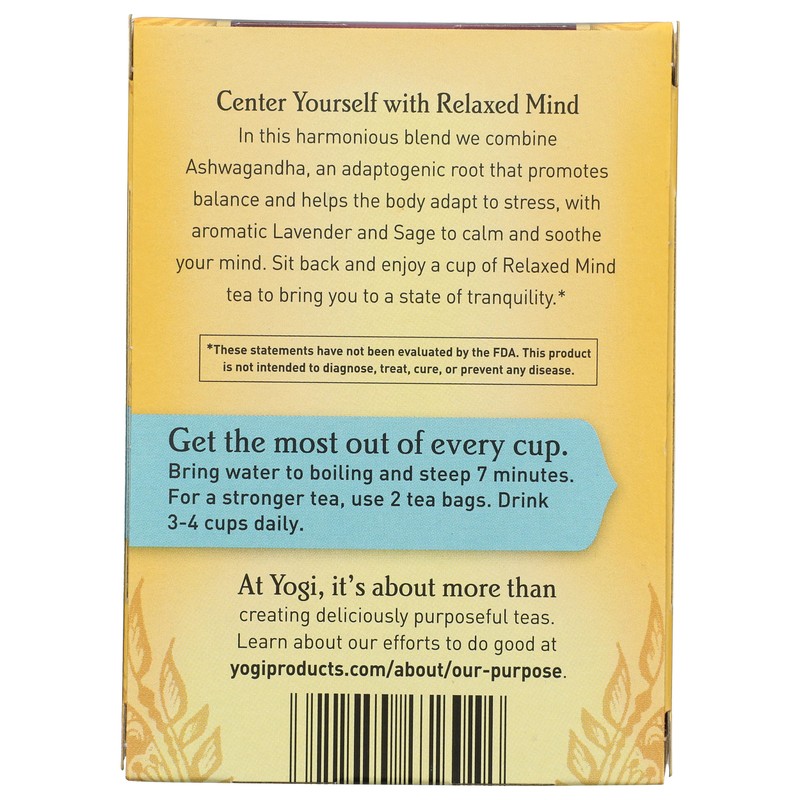 Yogi Tea, Relaxed Mind, 16 Count, Packaging May Vary