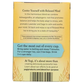 Yogi Tea, Relaxed Mind, 16 Count, Packaging May Vary