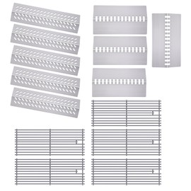 Cozilar 9MM 16517 Grill Grates 16GA Grill Heat Plates for 16631 16520 Bull Grill Replacement Parts, BBQ Bull Brahma 5 Burner 57568, 57569, 57568CE, 57568AGA, 57569CE, 57569AGA, Stainless Steel Grids