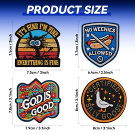 GYGYL 10 Pieces Funny Patches Bundle, Embroidery Hoop and Look Tactical Morale Patch Set for Caps, Bags, Backpacks, Vest, Military Uniforms,Tactical Gears Etc-Milk