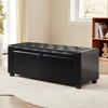 Ottoman with Storage,Upholstered Tufted Bench with Safety Hinge,Holds up to