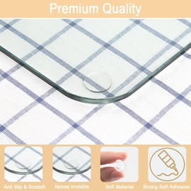 Premium Self Adhesive Clear Soft Glass Table Top Bumper, Anti Slide and Scratch for Glass Table, Round Rubber Pads for Glass Table Top Spacer, (20mm*2mm, 48 PCS)