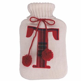Villa d'Este Home Tivoli Hot Water Bottle White + Red 2 Litre