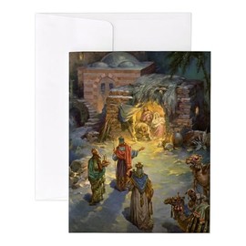 CafePress Vintage Christmas Nativity Notecards (Set Of 20) 4.25" x 5.5" Notecards 10 Pack