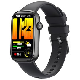 ZPIMY 1.47” AMOLED Smart Watch for Women (Make/Answer Call), 5ATM Waterproof Mens Smartwatch, Fitness Tracker Smartwatch for Android iPhones, Digital Watches Step Counter, 2 Straps (Black)