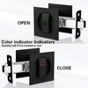 KIDOACOW Black Pocket Door Lock with Edge Pull, Red-Green Indication