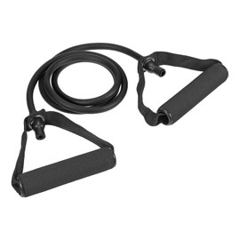 PATIKIL Single Resistance Band with Handles, TPE Elastic Exercise Band for Home Workouts Strength Training Fitness Pilates, Black