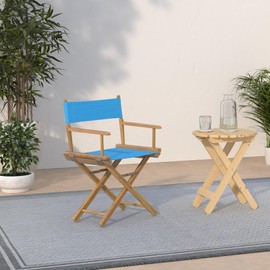 Casual Home 200-00/021-27 Director Chair 18" - Classic Height Natural Frame/Turquoise Canvas