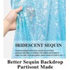 Partisout Aqua Iridescent Sequin Backdrop Curtain 4Ftx7Ft Sequin Backdrop 1
