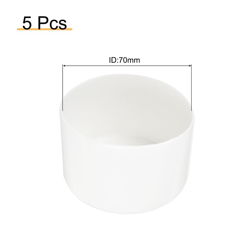 sourcing map 5pcs 70mm(2 3/4") Rubber End Caps, Round Vinyl