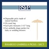RSVP International Compostable Bamboo Serving & Cocktail, Umbrella Picks, 50-Count,