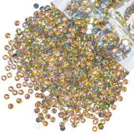 qiipii 2800PCS 4mm Champagne AB Resin Rhinestones for Crafting SS16 Flatback Stones Bulk Diamonds Crystals Gems Charms for Nails Face Eyes Makeup Tumblers Bottles Crafts Crocs Shoes Clothes Scrapbook