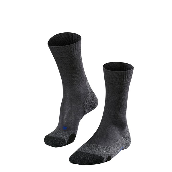 FALKE Mens TK2 Cool Hiking Socks - Anti Blister, In Blue or Grey, US sizes 6.5 to 13.5, 1 Pair