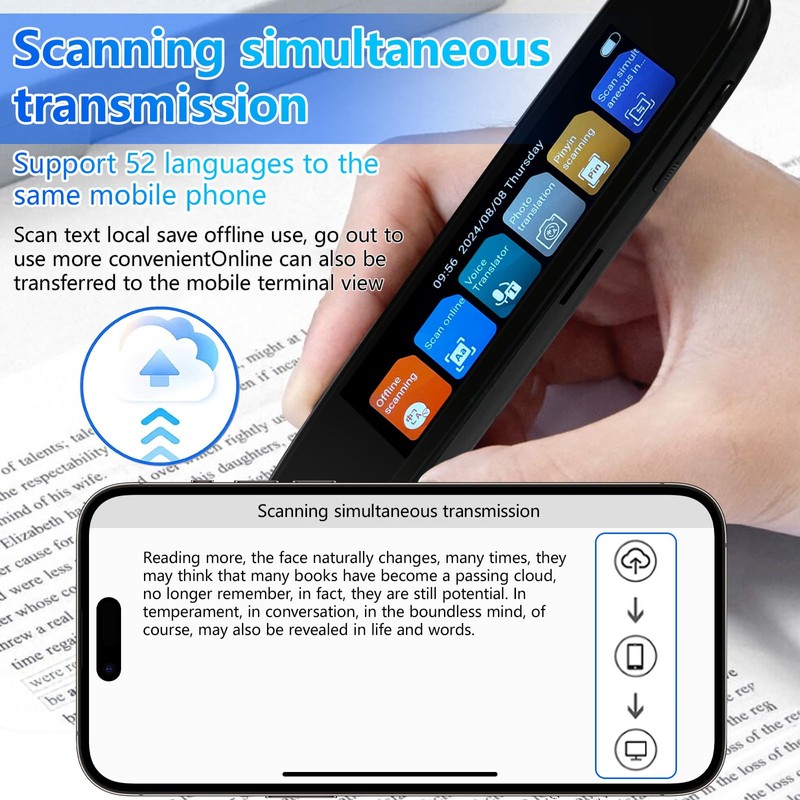 WingFly Scan Reader Pen, 142 Languages Scan Translator Pen, OCR
