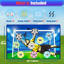 Helsort Soccer Ball Games Set for Kids, Indoor Outdoor Soccer Goal Target Toss Game for Backyard, Sport Toys Soccer Gifts for Kids Boys Girls 3-5 6-8 8-12 Years Old Birthday Christmas