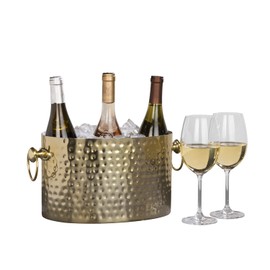 Chic Chill Handcrafted Artisan 3 bottle Champagne and Wine Chiller (Stainless Steel)