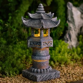 Pagoda Garden Statue Solar Powered Light, for Landscape Balcony, Outdoor Garden Zen Statue Light, Pagoda Stupa Zen Garden Decorcolor: multicolored