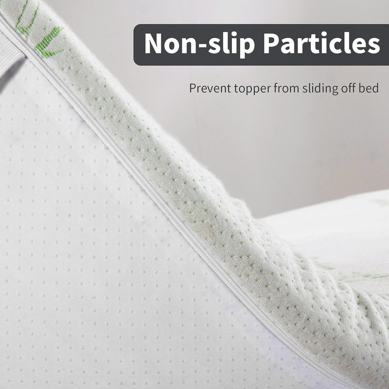 HOMBYS Memory Foam Massage Bed Mattress Topper with Cooling Rayon