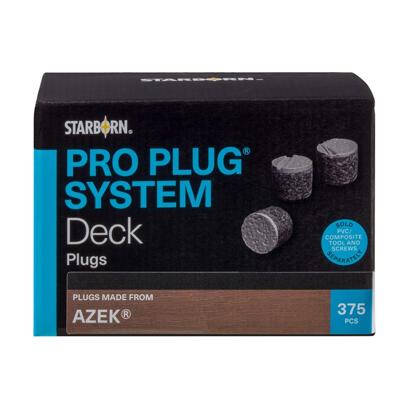 Pro Plug PVC Plugs for Azek Weathered Teak Decking, 375