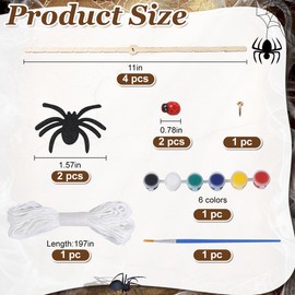 sanendin Wooden Craft Painting Kit -Gothic Weave Painting DIY Art Kit with Glow-in-The-Dark Yarn Included for School Recess Activities Family Crafts Gifts Birthday Easter Party Favors