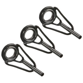 PATIKIL 1.8mm Tube Diameter Fishing Rod Tip Rod Tip Rod Tip Ring Fishing Tackle Repair Kit 3pcs Stainless Steel Black for Saltwater Freshwater Fishing