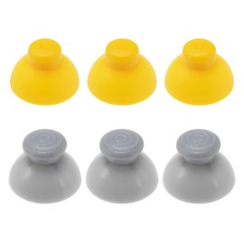 SING F LTD 6Pcs Analog Joysticks Caps Replacement Compatible with Gamecube Controller Analog Stick Covers Accessories ABS Yellow&Grey