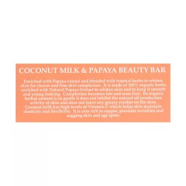 Shea Olein Coconut Milk & Papaya Shea Olein Natural Soap 5 oz Bar With Vanilla Beans