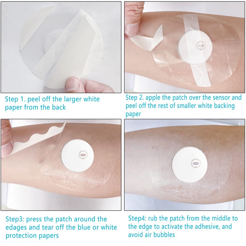 LiangMai 55 Pack Freestyle Libre 3 Sensor Covers,Pre-Cut Adhesive Tape