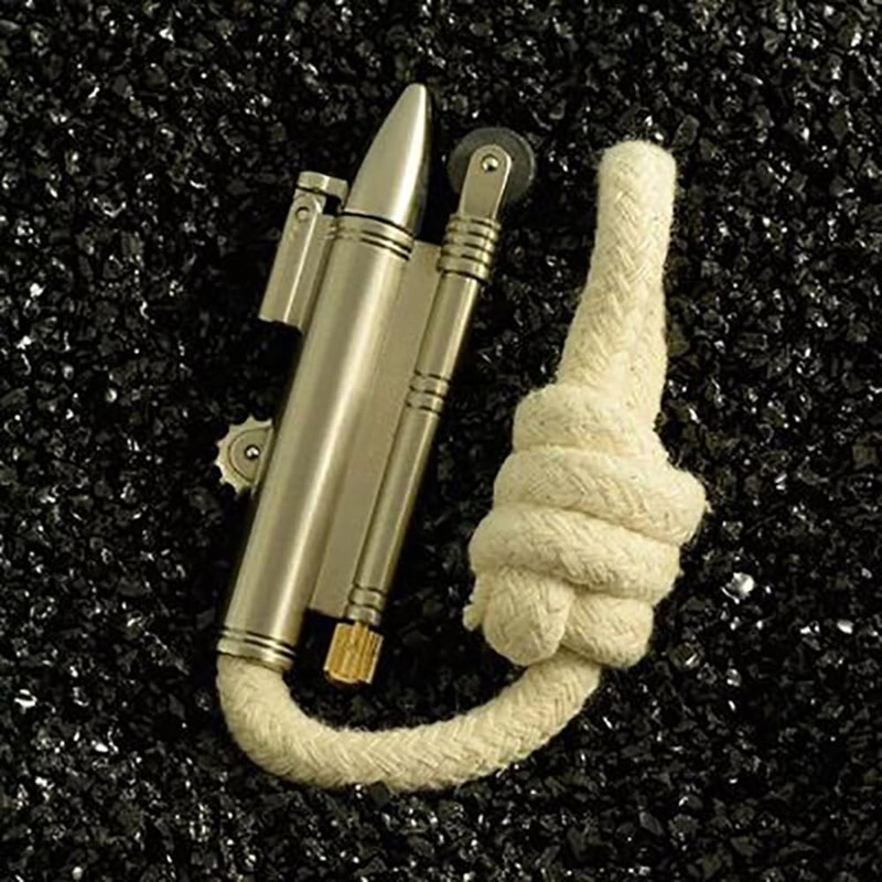 Vintage Trench Lighter, Rope Design, Windproof, Outdoor Camping Survival Gear