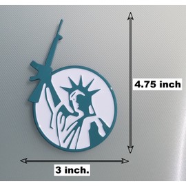 Goldbig Statue Of Liberty AR15 3D PLASTIC EMBLEM Lady & Gun